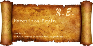 Marczinka Ervin névjegykártya